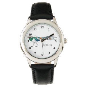 Damen-Fasan-Vogel-Cartoon-Illustration  Armbanduhr