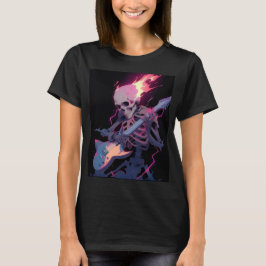 Damen Flammender Rock Skelett T-Shirt