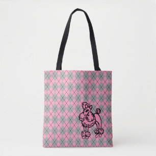 Damen Französische Pudel Handtasche Einkaufstasche