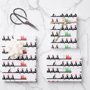 Damen Frauen Weihnachtsmann Hut Rudern Ruderer Cre Geschenkpapier Set
