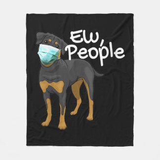 Damen Funny Dog Tragen ein Maskensymbol - Rottweil Fleecedecke