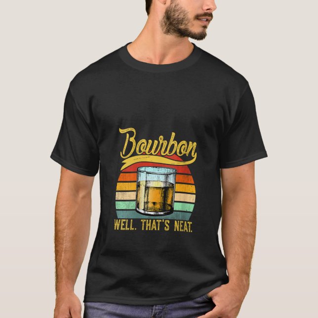 Damen Funny Drink Neat Retro Bourbon Whiskey D T-Shirt (Vorderseite)