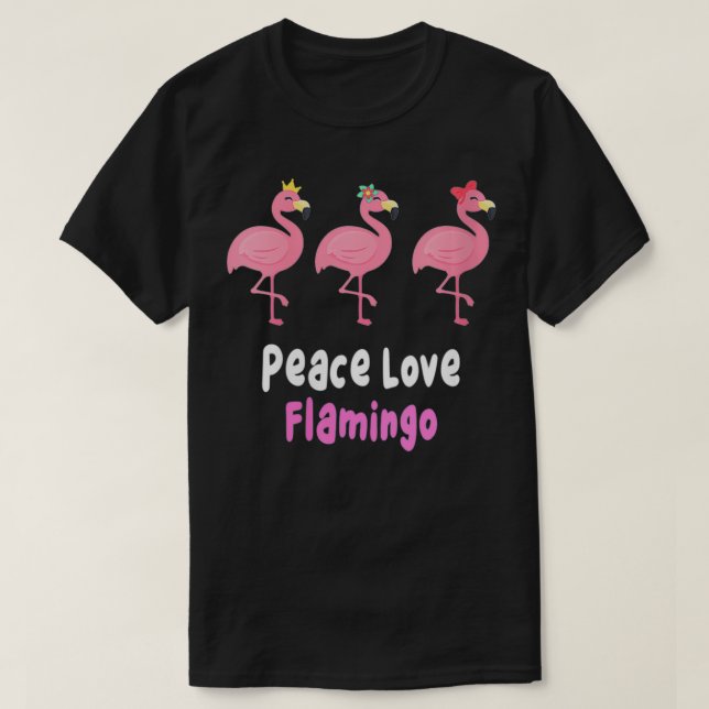 Damen Funny Flamingos, Liebe des Friedens, Rosa Fl T-Shirt (Design vorne)