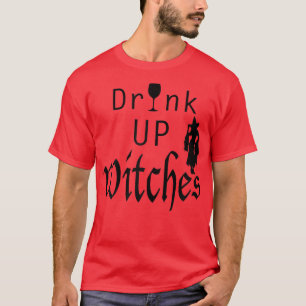 Damen Funny Ladys Halloween Drink UP Hexen gewinne T-Shirt