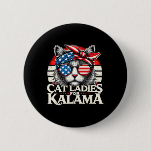 Damen für Kamala Harris 2024 Kinderlose Katze Lady Button
