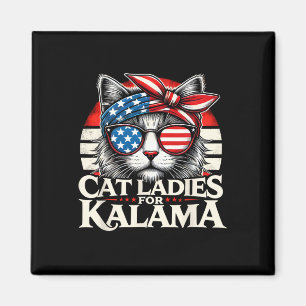 Damen für Kamala Harris 2024 Kinderlose Katze Lady Magnet