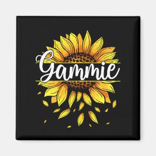 Damen-Gammie mit gelber Sonnenblumen-Blumengrafik Magnet