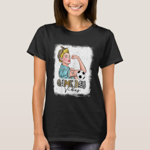 Damen Gebleichtes Fußballspiel Tagesvibes Fußballm T-Shirt