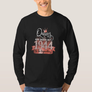 Damen, geboren 1944, elegante schwarze Rose-Party- T-Shirt