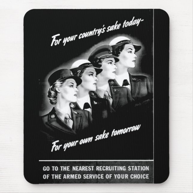 Damen gehen zur nächsten Rekrutierungs-Station Mousepad (Vorne)