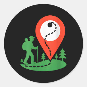 Damen Geocaching Wandern V-Ausschnitt Runder Aufkleber