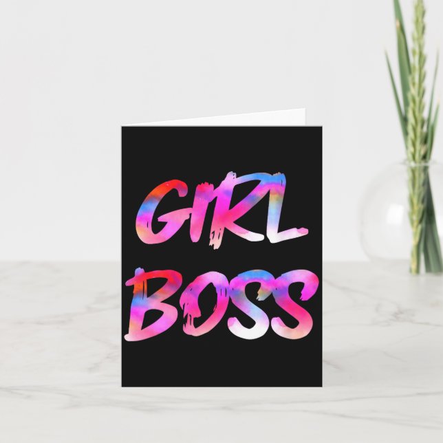 Damen Girl Boss V-Ausschnitt  Karte (Vorderseite)
