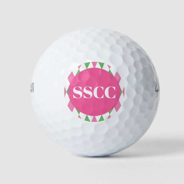 Damen-Golf Argyle-Muster Custom Ball (Vorderseite)