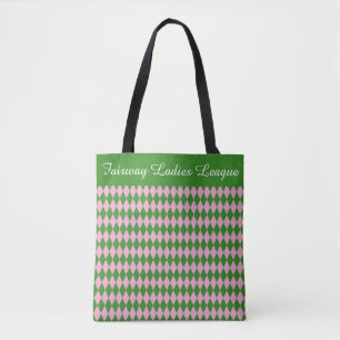Damen-Golf-Liga-Tasche – Pink & Grün Argyle
