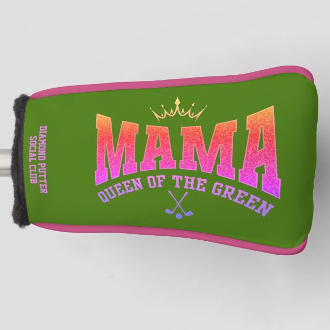 Damen Golf MAMA QUEEN DES GRÜNEN PUTTER Headcover (Vorderseite)
