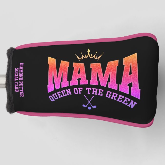 Damen Golf MAMA QUEEN DES GRÜNEN PUTTER Headcover (Vorderseite)