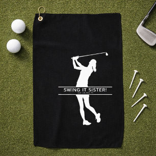 Damen-Golf-Silhouette personalisierte Monogramm-St Golfhandtuch