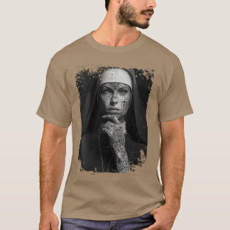 Damen Gothic NonTattoos Okkult Horror V-Ausschnitt T-Shirt
