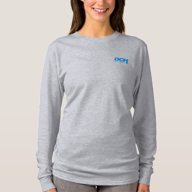 Damen - Grau - Langschläfer - DCH Blue Logo T-Shirt (Vorderseite)