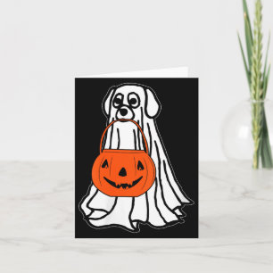 Damen Halloween-Geist-Hund V-Ausschnitt Karte