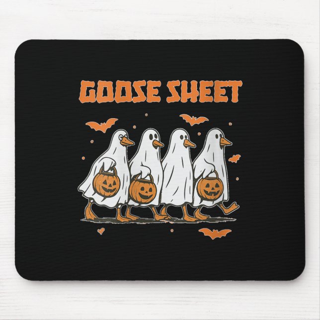 Damen Halloween Herbst Gans Blatt Geist Blumen Her Mousepad (Vorne)