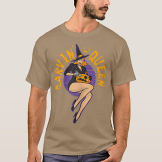 Damen Halloween Hexenkürbis Carvin' Königin T-Shirt