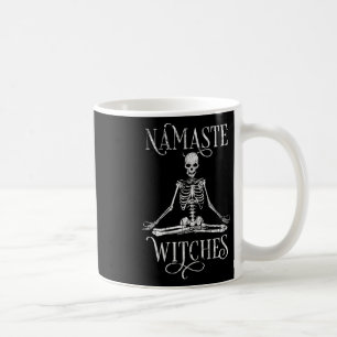 Damen Halloween Yoga Skelett Namaste mit Distresse Kaffeetasse