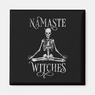 Damen Halloween Yoga Skelett Namaste mit Distresse Magnet