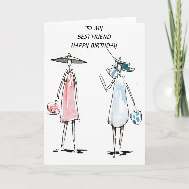 Damen-heraus kaufengeburtstags-Karte Karte (Vorderseite)