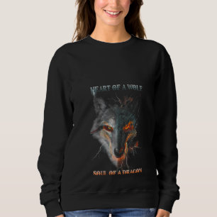 Damen Herz eines Wolf-Souls eines Drachenwolfs und Sweatshirt