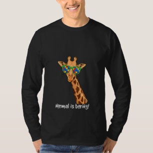 Damen-Hipster-Giraffenbrille Normal ist langweilig T-Shirt