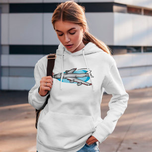 Damen-Hoodie mit Düsenflugzeug Hoodie