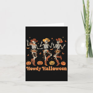 Damen Howdy Halloween Cowboy Cowgirl Skelett Dan Karte