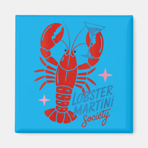 Damen-Hummer-Martini-Gesellschaft Retro-Cocktail Magnet