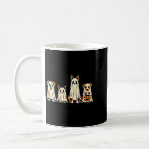 Damen Hund Geist Halloween V-Ausschnitt Kaffeetasse