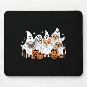 Damen Hund Geist Halloween V-Ausschnitt Mousepad