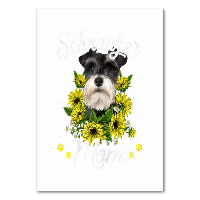 Damen Hund Mama Mors Day Geschenk Sonnenblume Schn Tischnummer (Vorderseite)