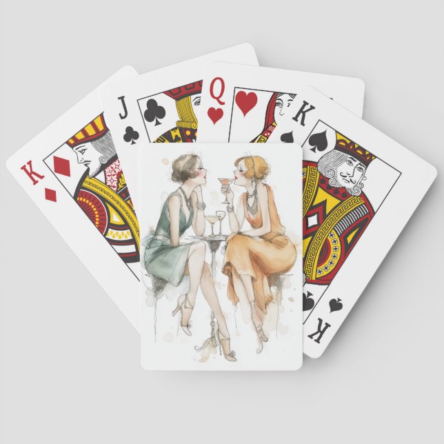 Damen im Stil der Flapper Spielkarten (Rückseite)