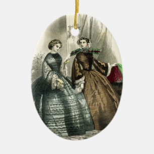 Damen im viktorianischen Bürgerkrieg Keramik Ornament