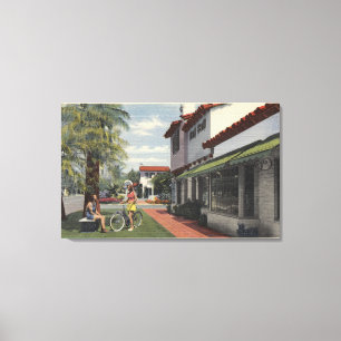 Damen in der Sommer-Abnutzung in der Piazza Leinwanddruck