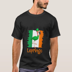 Damen Irisch Flagge Lepringo Flamingo St Patricks T-Shirt