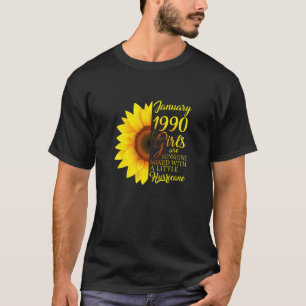 Damen Januar Mädchen 1990 T 32 Jahre alt 32 Jahre T-Shirt