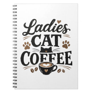 Damen-Katzen-Kaffee-Notizbuch – Süßes Katzenliebha Notizblock