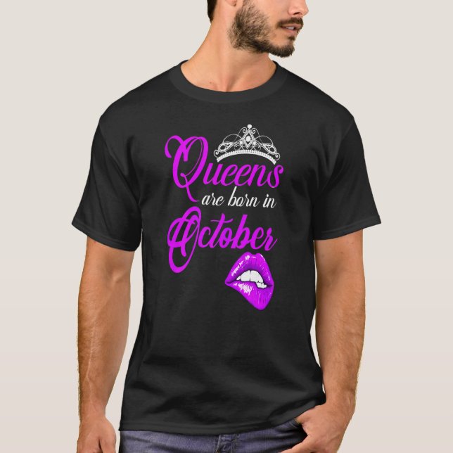 Damen Königinnen Geboren im Oktober Zodiac Scorpio T-Shirt (Vorderseite)