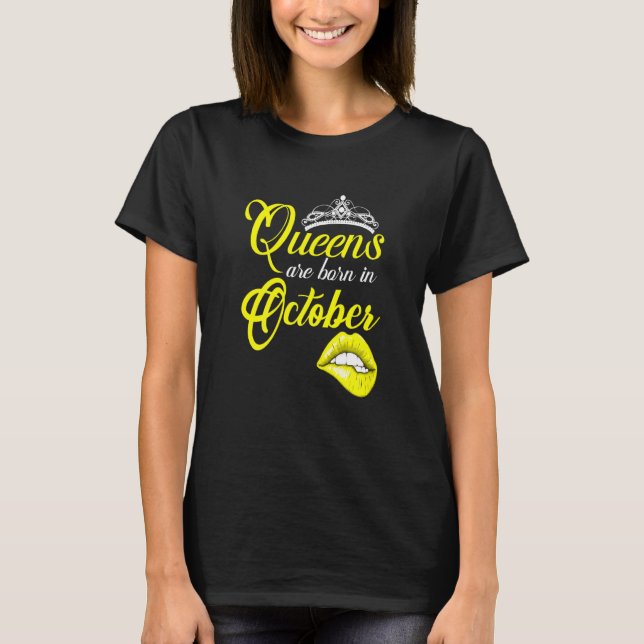 Damen Königinnen Geboren im Oktober Zodiac Scorpio T-Shirt (Vorderseite)