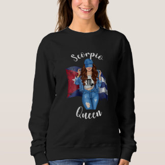 Damen kubanische Skorpion Königin von Kuba Flagge  Sweatshirt