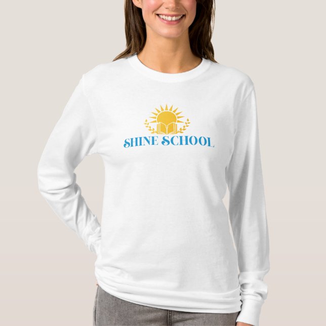 Damen Langarmfarbe Logo T-Shirt (Vorderseite)