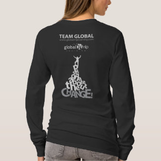 Damen-langes Hülsen-T-Shirt Schwarzes T-Shirt