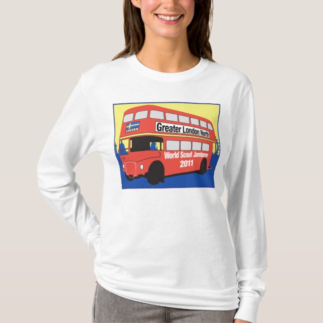 Damen langes Sleve T-Shirt Bus-Logo (Vorderseite)