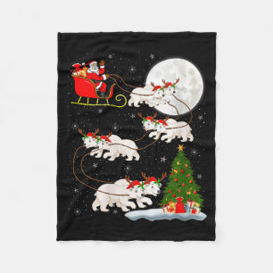 Damen Lar Bär Weihnachtsmann Schlitten Fliegender Fleecedecke